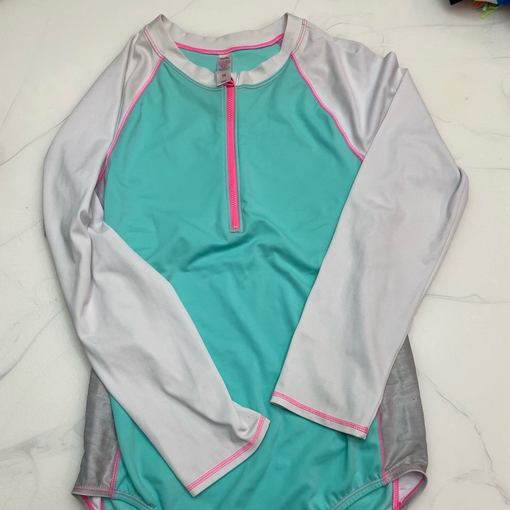 Justice girls rash guard one piece swimsuit